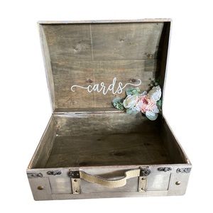 L 17.5” X W 13” X H 8” Box Chest, used it for cards at my wedding,Word removable